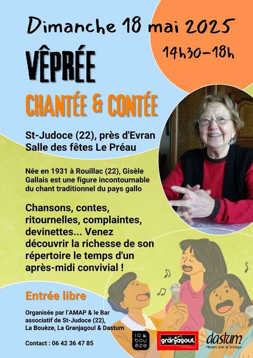 Vêprée chantée et contée autour du répertoire de Gisèle Gallais - Dimanche 18 mai 2025