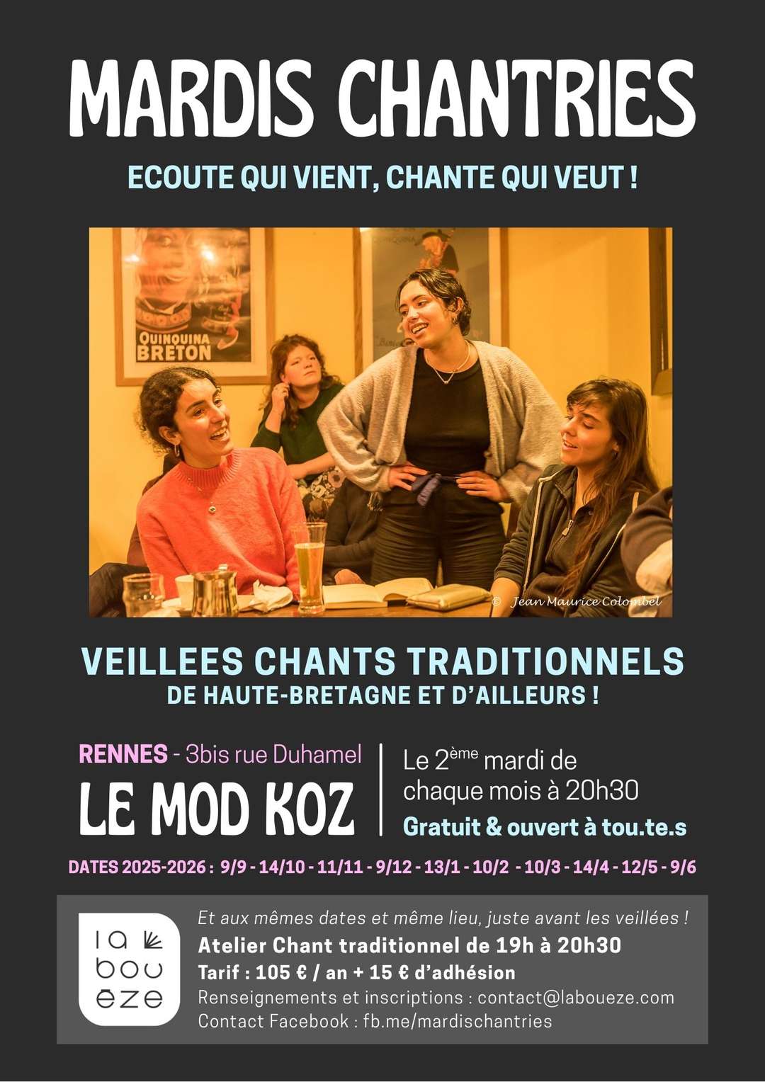 Mardis Chantries : prochaine veillée le mardi 9 décembre 2025